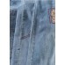 Unique Spring Trousers Casual Denim Blue Wardrobes Elastic Waist Leaf Pant