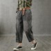 Jeans children's loose plus size  straight nine-point casual pants