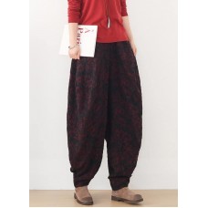 Handmade red harem pantspants  spring Jacquard design wild trousers