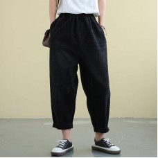 Ladies 2021 new autumn clothes loose high waist casual black pants trousers