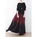 winter red new literary retro drawstring  loose wide leg skirt pants