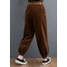 Beautiful casual pants unique chocolate Sewing pockets thick pants