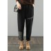 Simple black pants oversized elastic waist patchwork Wardrobes wild pants