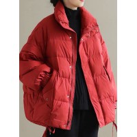 Women Red thick Duck Down Puffer Jacket Winter